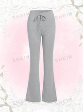 Solid Knot Flare Leg Sweatpants
